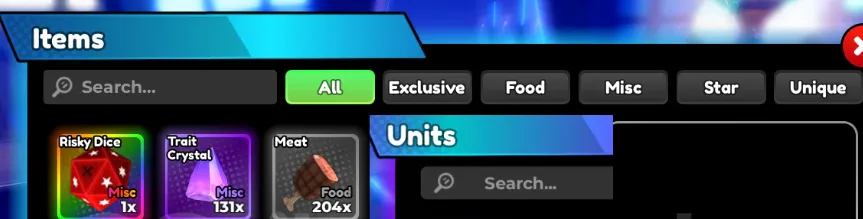 RBL2773 //40 Level Account with 23,700 Gems, Risky Dice, Trait Crystals and Food Items (K)