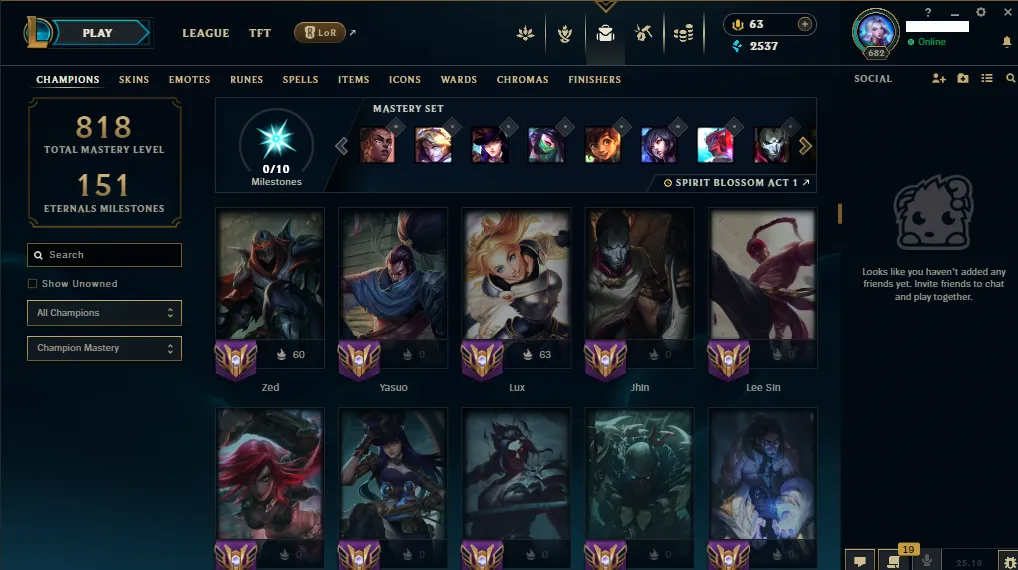 🏆 EUNE New Season⌛ Gold 1 🚀  level 682⌛Full Champ 💯204 SKIN  ❤️ Recovery Info ✅ 