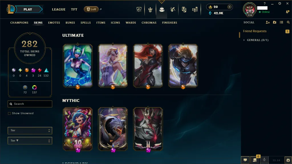 🌎EUNE🏆New Season S15 🎨 Skins +280 🏆Bronze 3 -Platinum 4 Flex ✅HandMade ✅Full Champions⭐ LVL 536 ✅ Full Recovery Info 🚀instant delivery