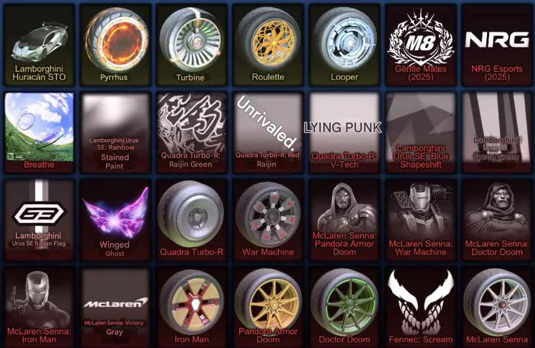 RL982 //Lamborghini, McLaren, Fennec, Lightning McQueen, Bugatti & Black Market Inventory (K)