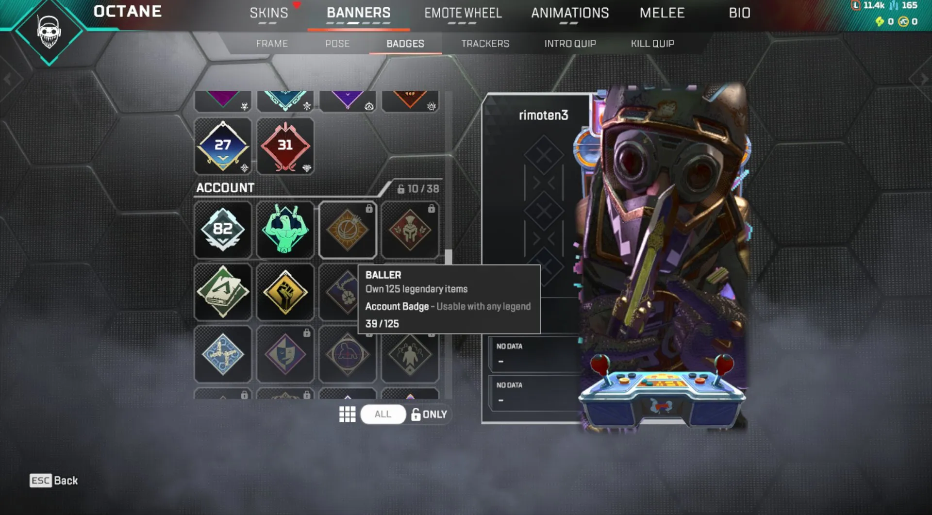 AP484 //Octane Relic, Butterfly Knife Heirloom, 39+ Legendary Skins, Officer Williams, Plague Doctor (K)