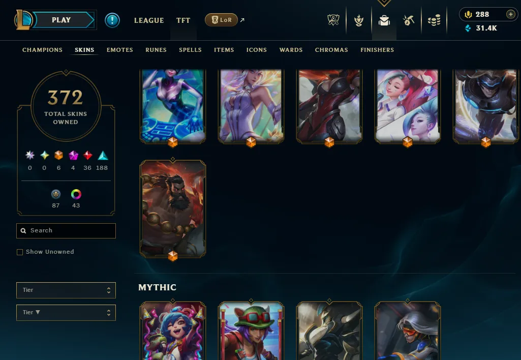 👑(EUW) UNRANKED ( HIGH ELO ) 🚀372 SKIN