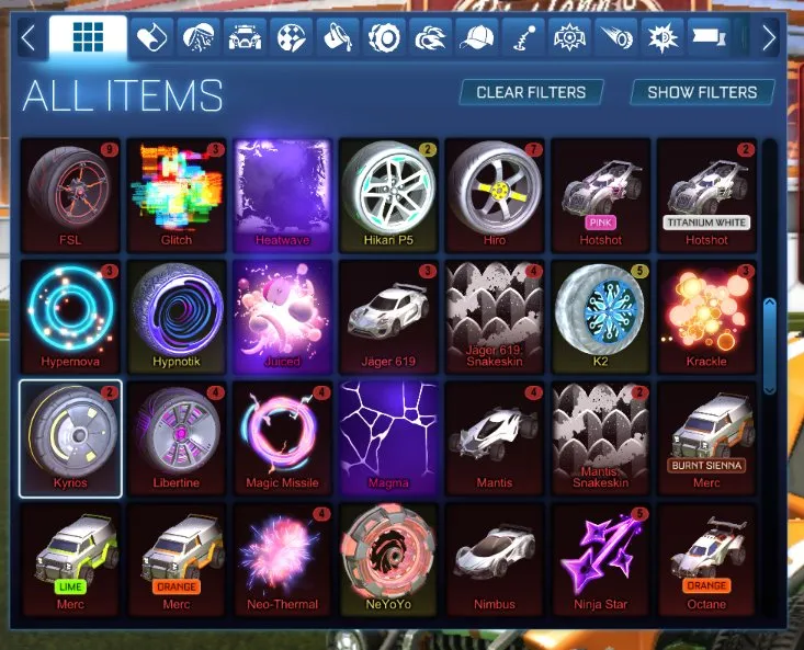 STOCK705 //Fennec, Dominus, Heatwave, Slipstream, Juiced, 100+ Exotic Drops, Many Painted Bodies and Wheels (K)