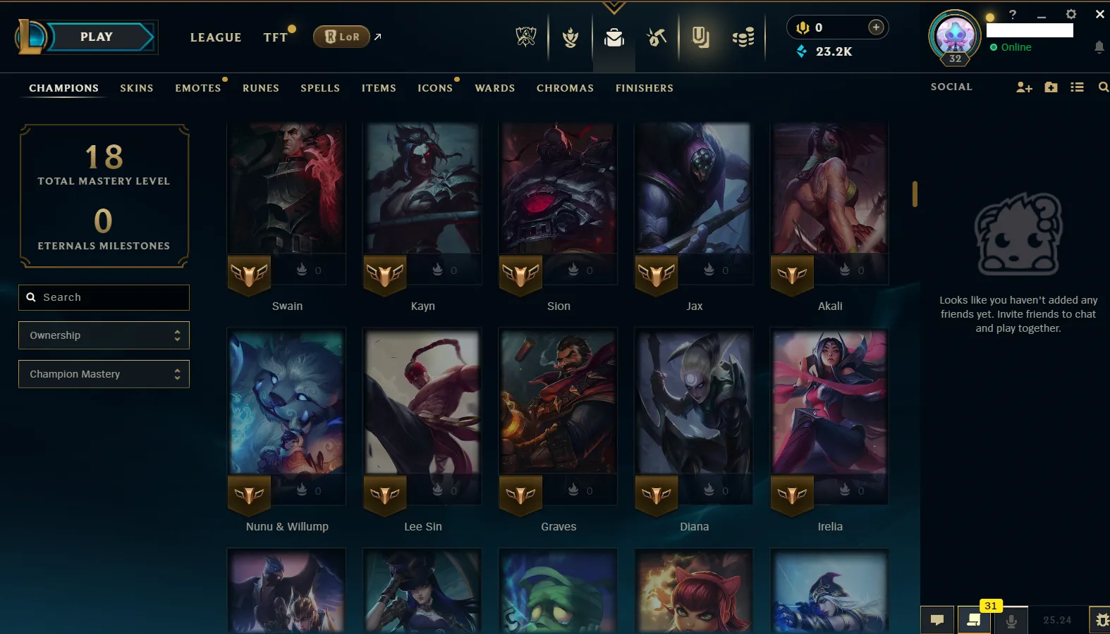 🌎EUW 🏆Iron 4 ❄️+23K  🔥2 Skins in loot🏆40 Champions ✅️Unverified Email🚀instant delivery