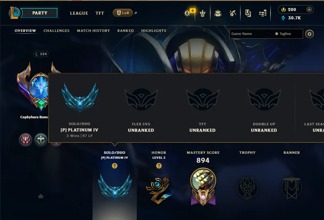 👑(EUW)PLA4 97LP (SUPER HIGH ELO) 🚀272 SKIN