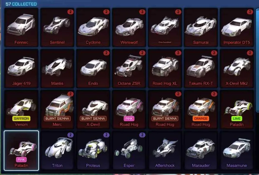 STOCK831 //Massive Inventory With 28 Black Market Decals, Fennec, Painted Cars, Rare Wheels and Goal Explosions (K)