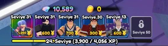 RBL2769 //Level 24 Anime Defenders Account 10,589 Gems (K)