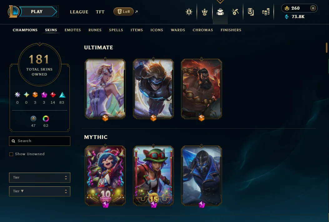 👑(EUW) EMERALD 3 (MASTER 500LP LAST SS) 🚀181 SKIN