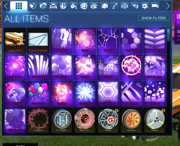 STOCK869 //Fennec Titanium White + 30+ Cars + 20+ Boosts Liquid Gold Future Fashion Sun Ray Enchanter (K)
