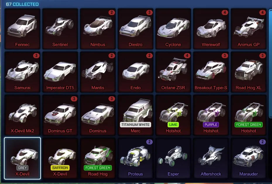 STOCK849 //Fennec Main With 35+ Cars, 20+ Black Markets, Titanium White Merc, Painted Hotshot, Massive Decal Inventory(K)