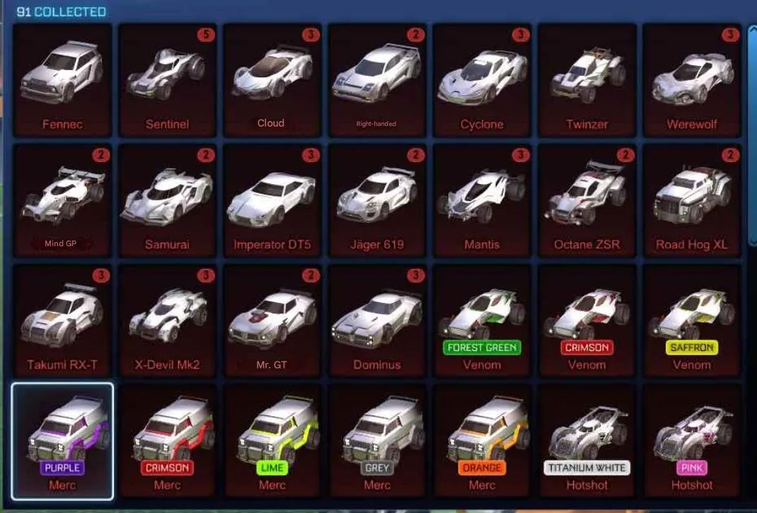 STOCK829 //Fennec, TW Standard Boost, 36 Black Markets, Painted Merc & Venom Set, Many Imports & Exotics (K)