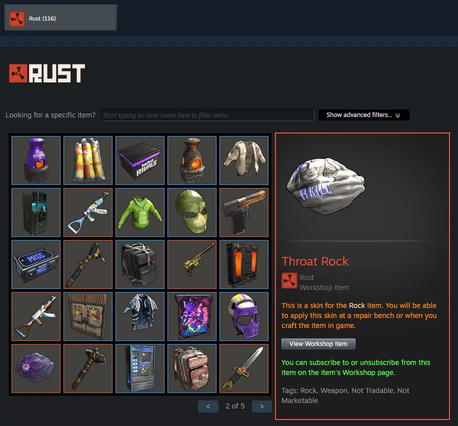 ✧・゚:*✧ 15% OFF ✧・゚:*✧ Sale of the Season Rust - 116 Skins, Native Mail, Steam Level 1(#E39640903f) ✧・゚:*✧