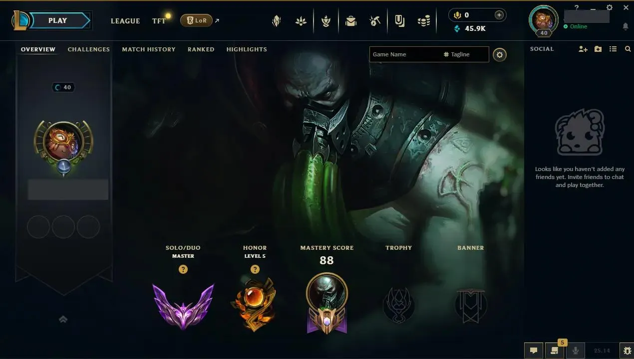 🌍EUW🛡️Handlevel ✨WR: 73%🔥+26LP Gains⚡Master I (1 LP)♾️Lifetime Ownership📧Full Email Access