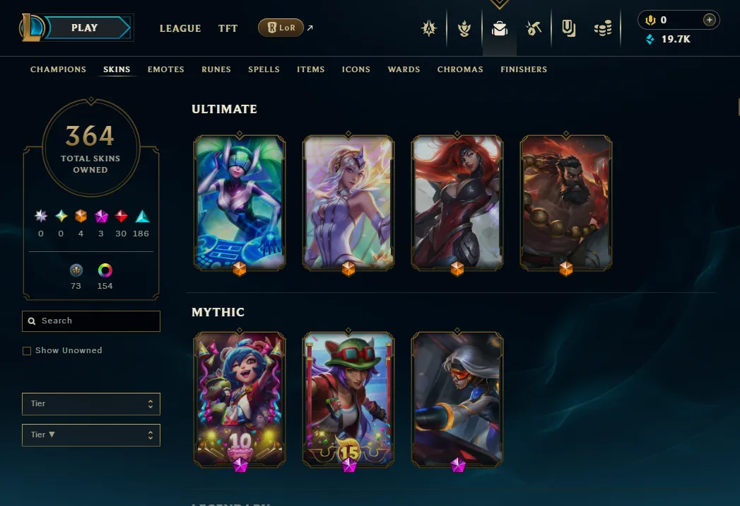 👑(EUW) EMERALD II (LAST SEASON) 🚀364 SKIN
