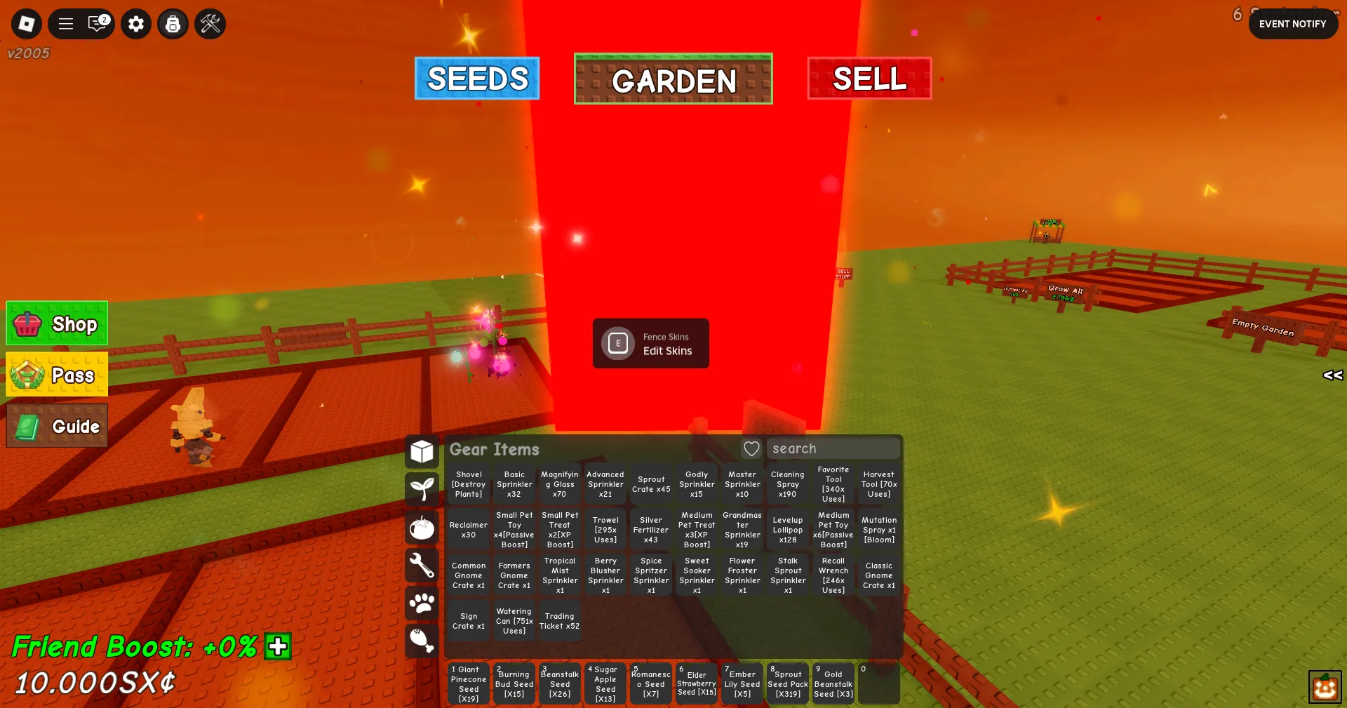 🏆 Grow a Garden ⸱ Roblox Account🌱Rare Seeds🌱+100 Pyrismatic Seeds💎+319 Sprout Seed Pack 🍀 Gold Beanstalk 🌸+150 Eggs 💎10 Sx Sheckles🚀instant Delivrey