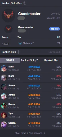 🔥LVL66 Grandmaster 600LP 64%WR Handleveled💎3200RP 16K BE 65Champs + LOOT⭐Name Changeable✅Lifetime Ownership Guarantee