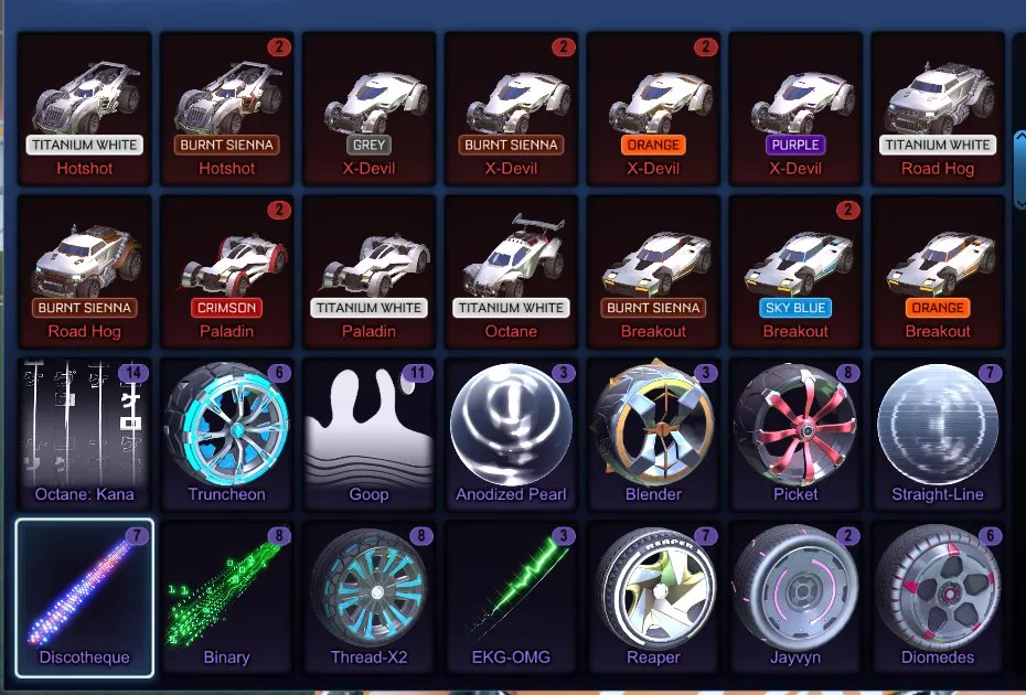 STOCK514 Titanium White Octane, Fennec, Black & Titanium White Tactical Nuke, Apex, 250 Chests, Painted Cars, Big Inventory (G)