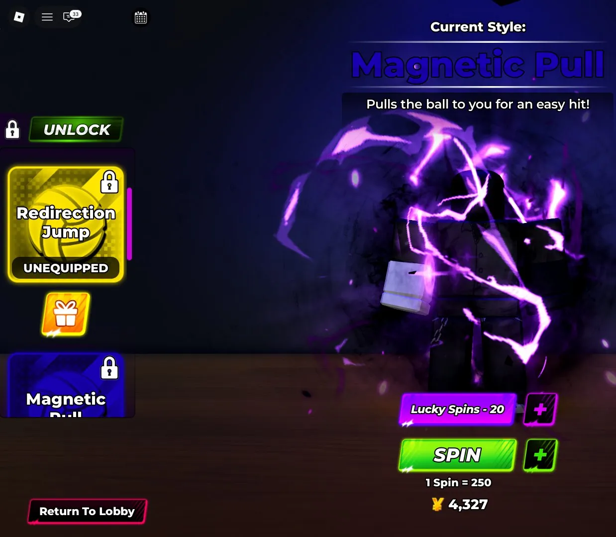 RBL3116 Taichou Style Timeskip Okazu Style Magnetic Pull Redirection Jump Shield Breaker 20 Ability Spins Old 2010 Account (G)