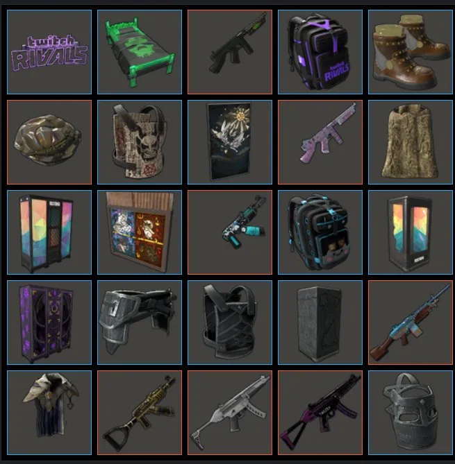 RT214 Rust 84 Twitch Drops 40-46 Rounds ARs AKs MP5s Garage Doors Vending Machines Fridges Lockers 0 Hours PC