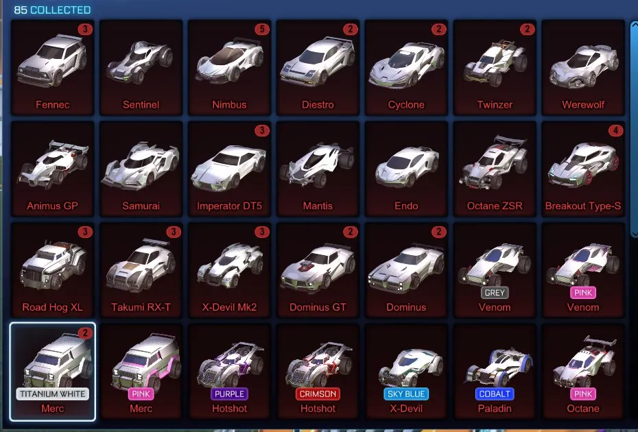 STOCK585 //Fennec, Dominus, Anodized Pearl, Black Standard, 48 Black Markets, 85 Cars