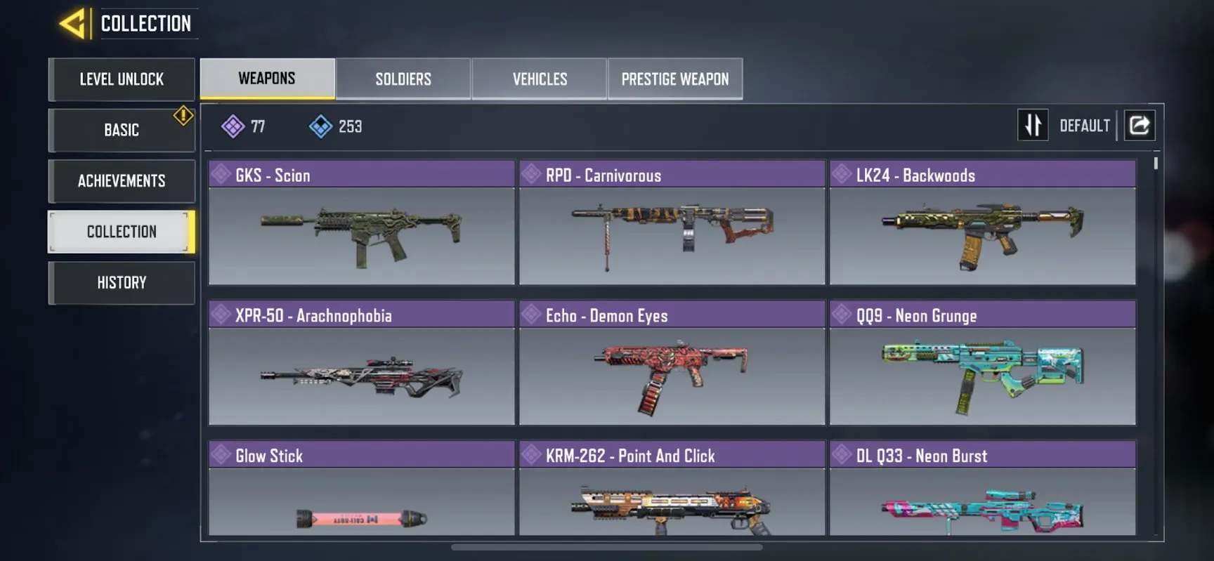 CODM68 Maxed Level 150 Account with 77 Epic Weapons and 50 Epic Characters 