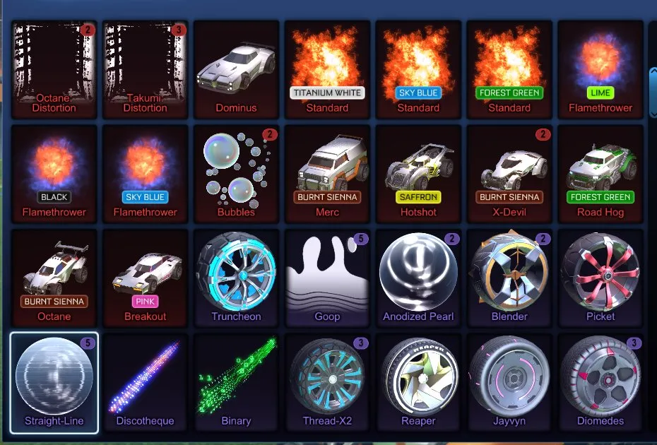 STOCK754 //: Fennec, Dominus, 25+ Black Market Decals, Titanium White Standard, Many Painted Cars & Items (K)