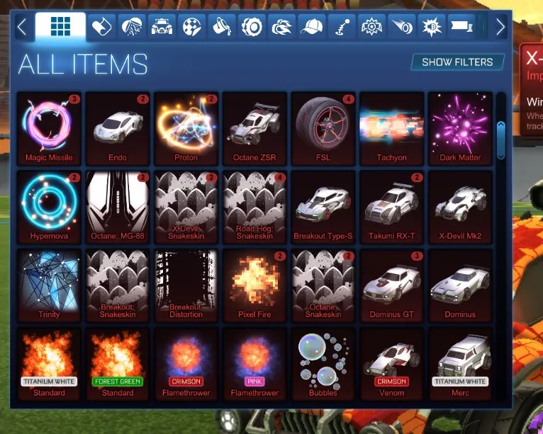 STOCK761 //Black Market Decals Fennec Account with 250+ Exotics, Samurai, TW Merc, Painted Standards (K)