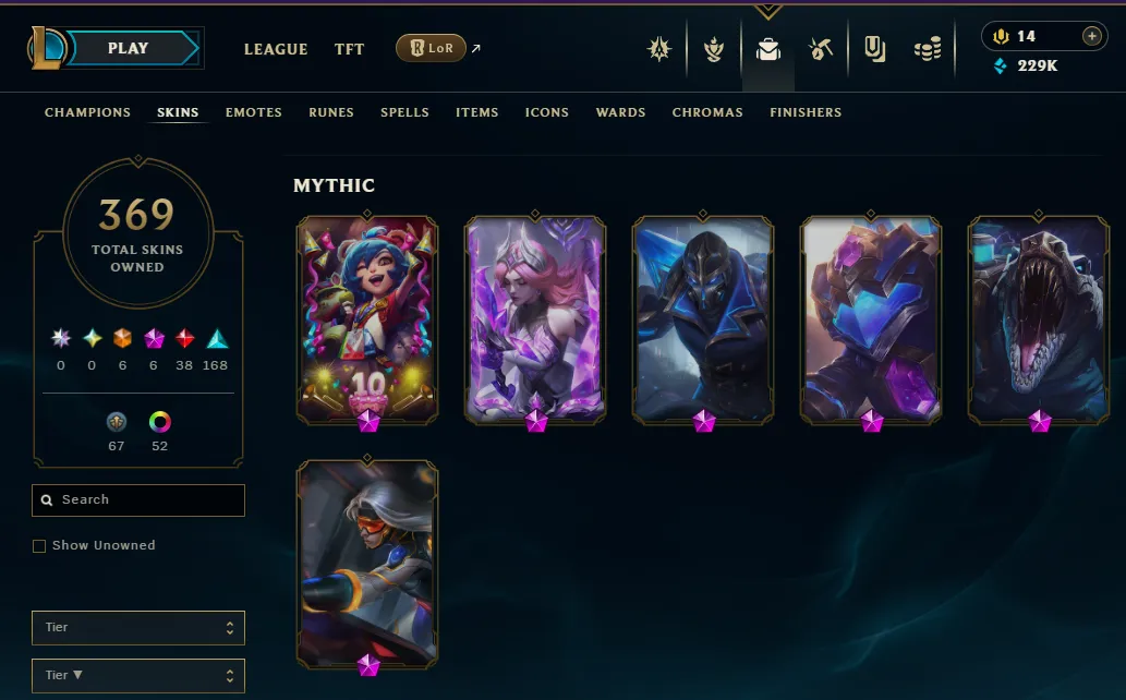 👑(EUW) EMERALD III (LAST SEASON) 🚀369 SKIN