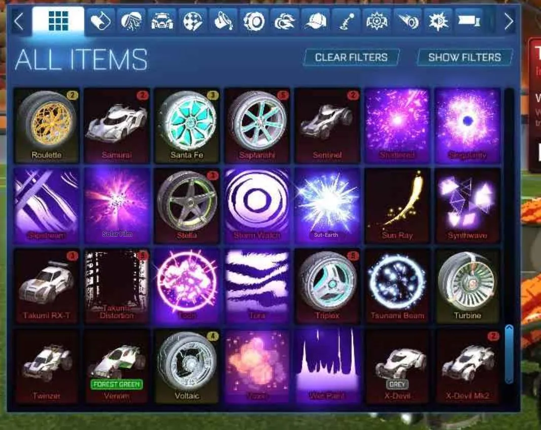 STOCK811 //Fennec, Octane, Draco, Dueling Dragons, 20 Black Markets, Many Painted Cars and Wheels (K)