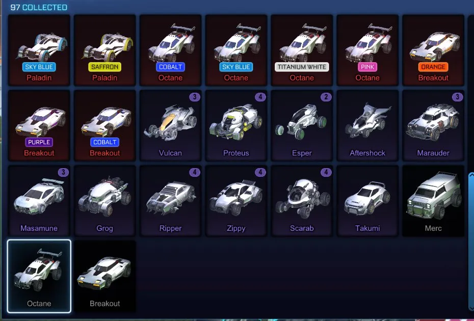 STOCK681 //TW Octane Fennec 130+ Exotic Drops Painted Cars Black Markets (K)