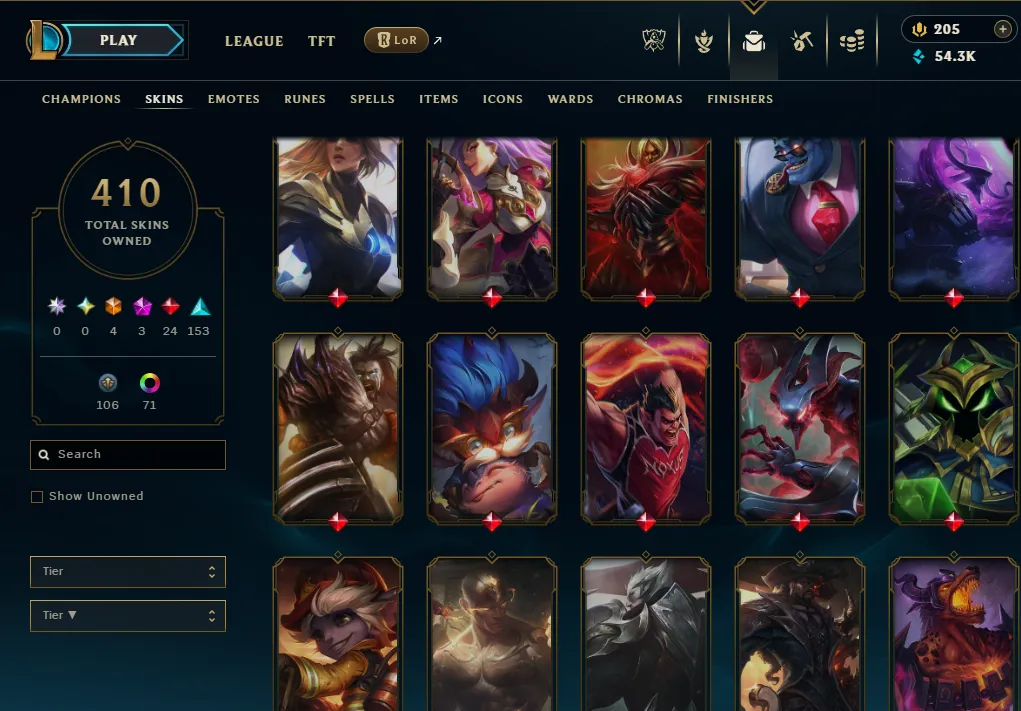 👑(EUW) EMERALD IV( SUPER HIGH ELO) 🚀400+ SKIN
