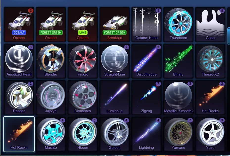 STOCK683 //ACC with Fennec, Scarab, Anodized Pearl, Titanium White Road Hog, Cobalt Octane, Forest Green Octane (K)