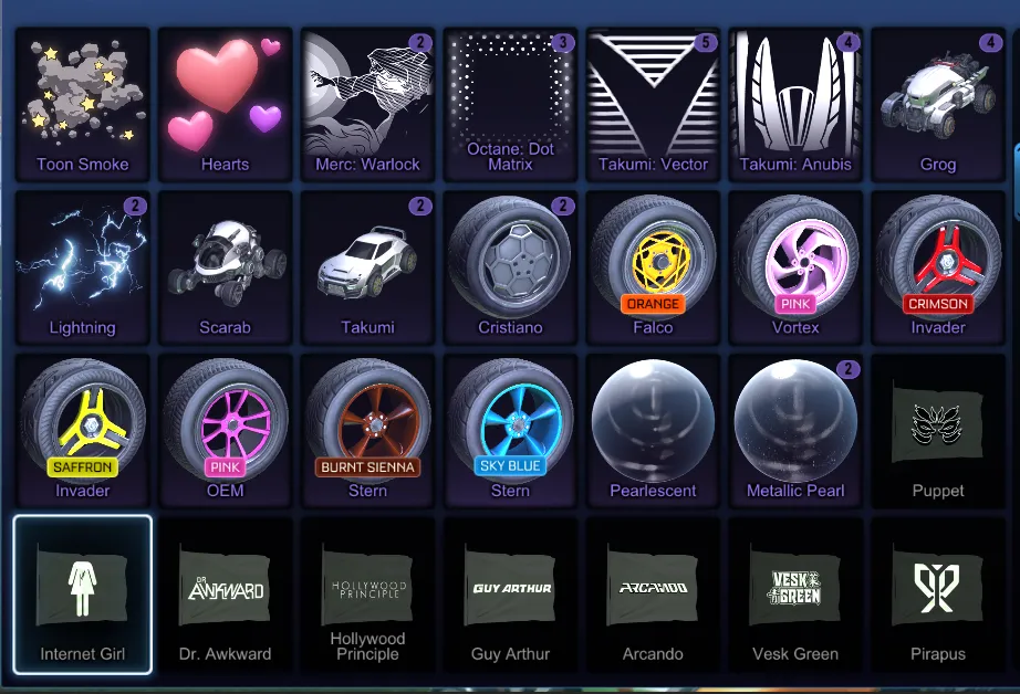 STOCK717 //Painted Octane Breakout Paladin X-Devil Road Hog Hotshot Flamethrower Boosts Toon Smoke Hearts (K)