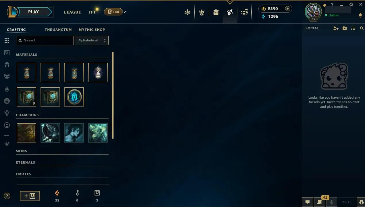 🌍 EUW ⚡ Gold III (13 LP)✨ WR: 75% 💴 RP: 2490 🔥 MAX LP Gains ♾️ Lifetime Ownership 📧 Full Email Access