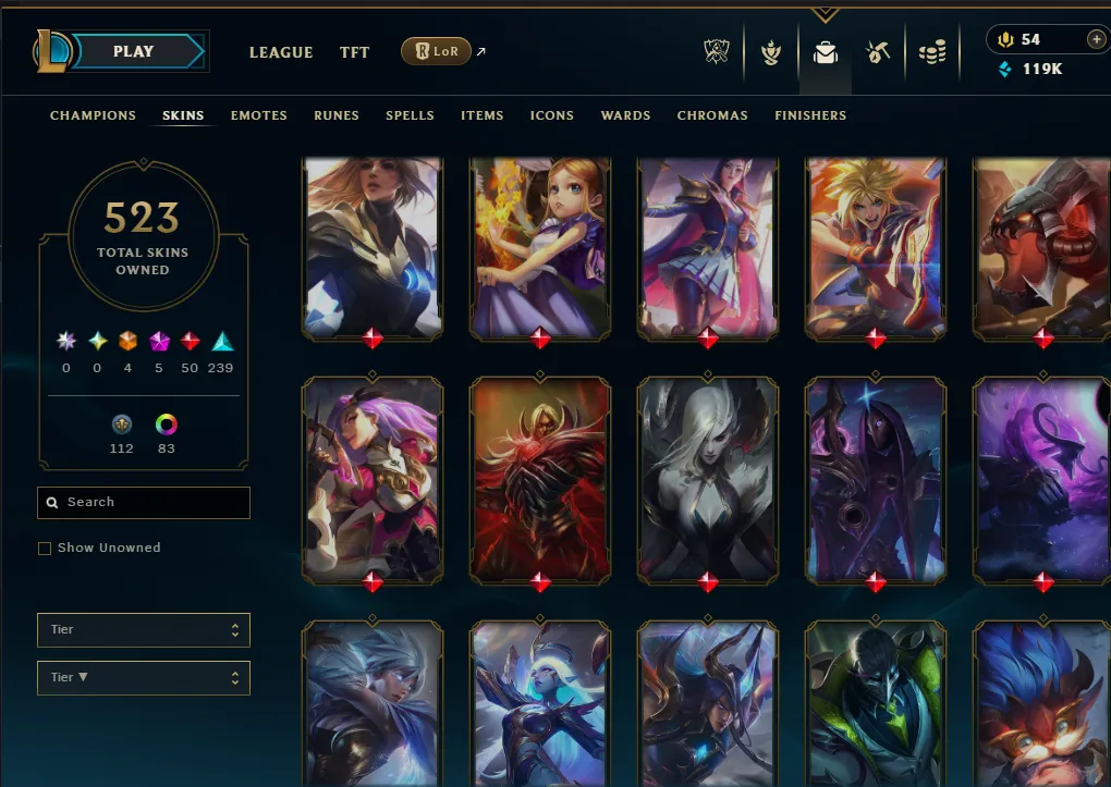 👑(EUW) SILVER I 97LP (HIGH ELO) 🚀523 SKIN