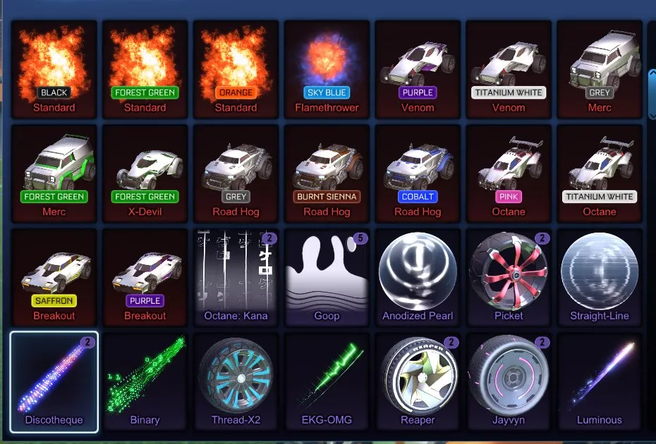 STOCK842 //TW Octane, TW Fennec, 30+ Cars, 30 Black Markets, Painted Standards, Massive Item Collection (K)