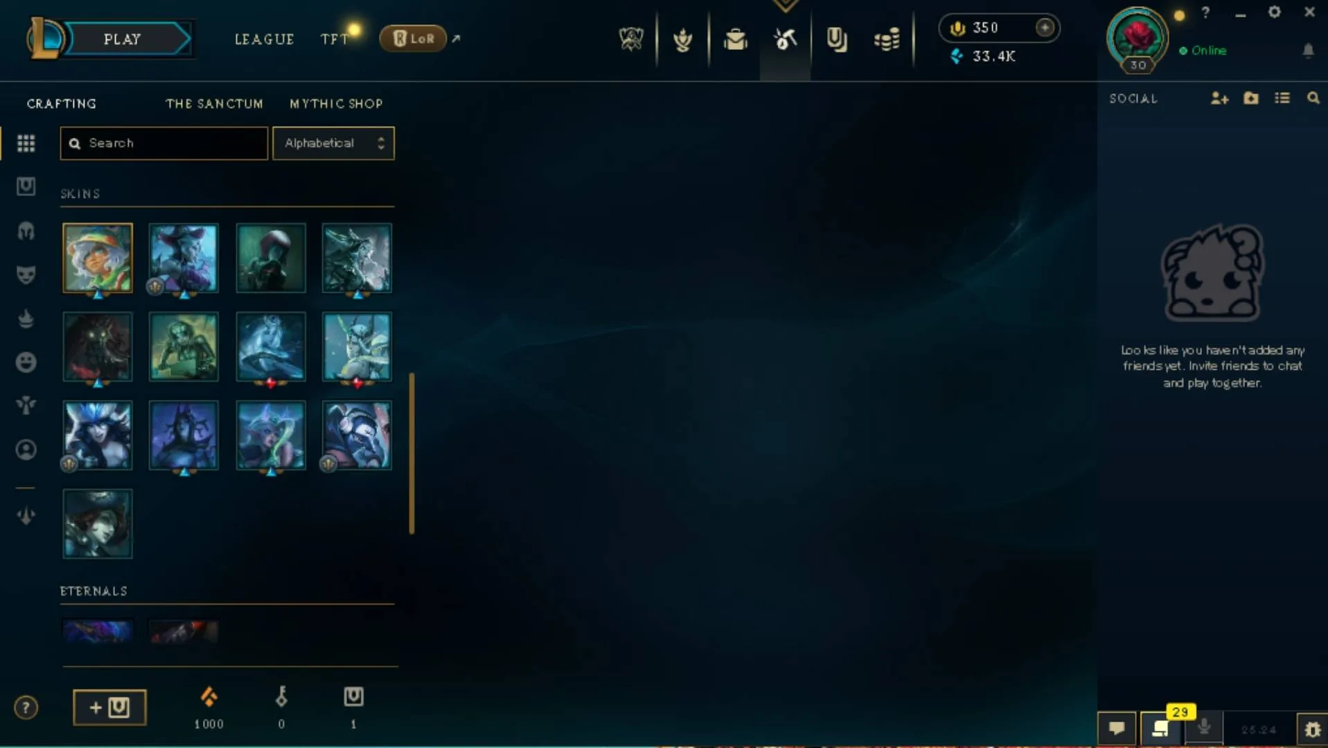 EUW⭐Silver💎350Rp💰30k BE✅30Champs 🔥13 Skin🔓 Unverified🚀Instant Delivery