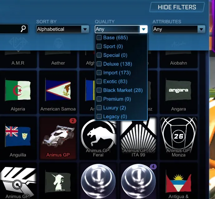 STOCK755 //Dominus, Mantis, Sky Blue & Crimson Octane, 250+ Black Markets / Exotics / Imports (K)