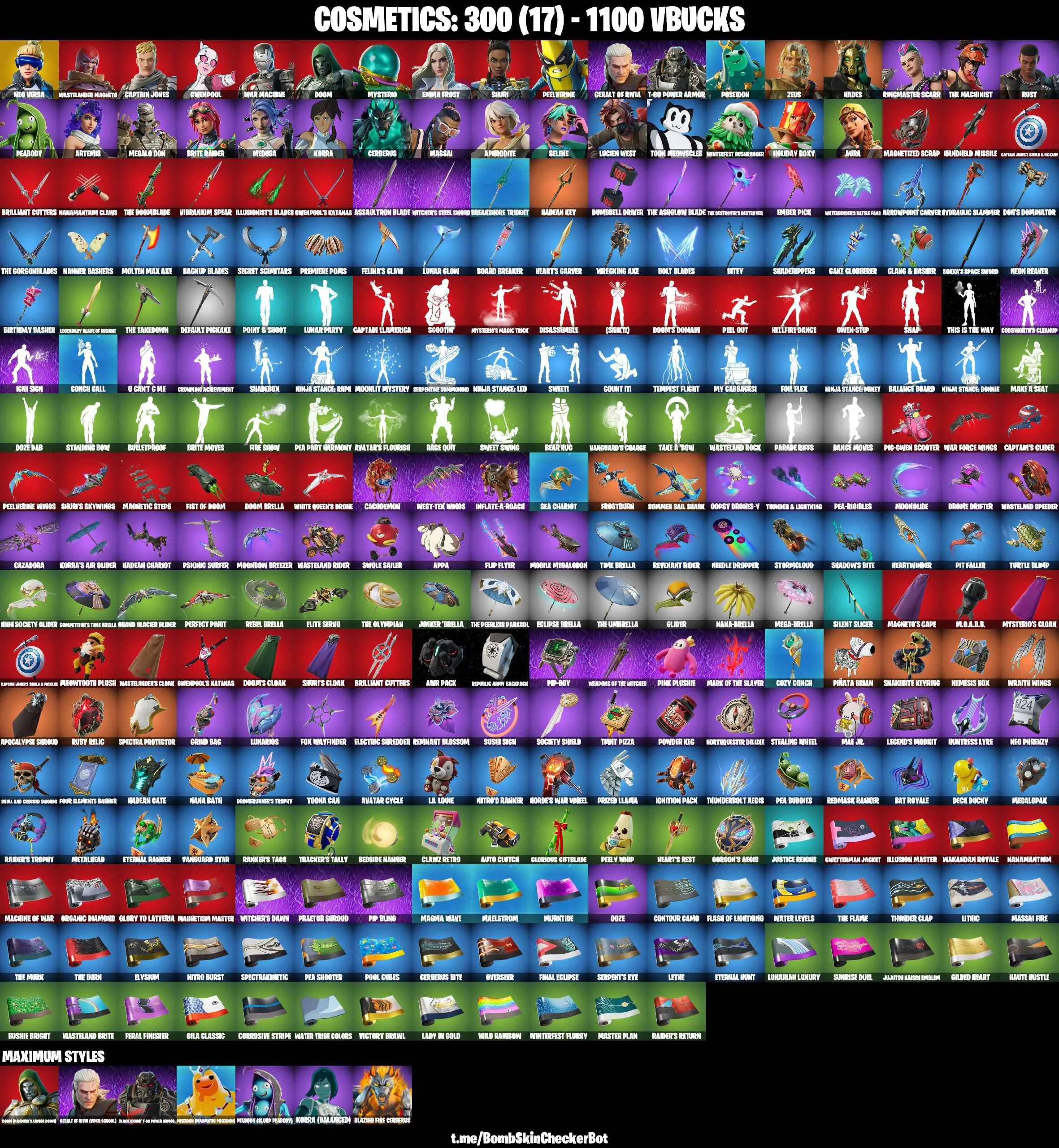 ❤️33 SKINS❤️NEO VERSA❤️ARTEMIS❤️AURA❤️MEDUSA❤️SELENE❤️APHRODITE❤️TOON MEWSCLES❤️BRITE RAIDER❤️ZEUS❤️HADES❤️CAN PLAY ON PSN❤️XBOX❤️PC❤️NINTENDO❤️MOBILE❤️1100 VBUCKS❤️FULL EMAIL ACCESS❤️
