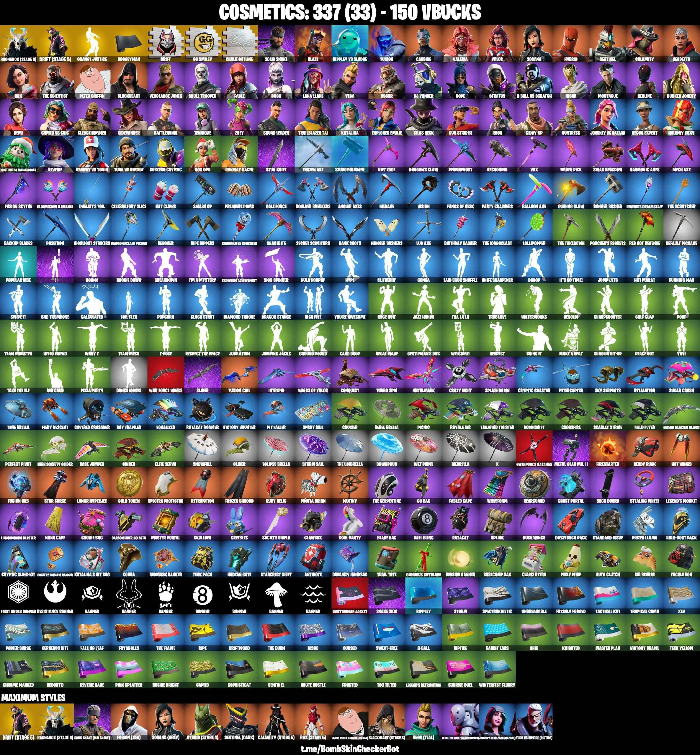 ❤️59 SKINS❤️SKULL TROOPER❤️ORANGE JUSTICE❤️ZOEY❤️ROOK❤️REVERIE❤️HOPE❤️DRIFT(STAGE 5)❤️RAGNAROK(STAGE 6)❤️8-BALL(MAX)❤️NOG OPS❤️TAKE THE ELF❤️CAN PLAY ON PSN❤️XBOX❤️PC❤️NINTENDO❤️MOBILE❤️150 VBUCKS❤️FULL EMAIL ACCESS❤️