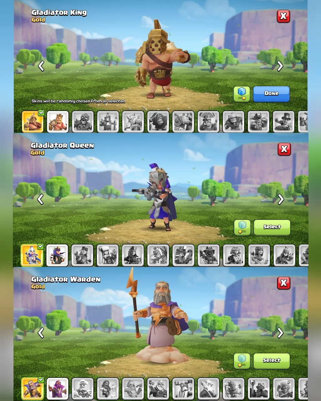 C004 TH12-XP150-950 GEMS-CN 1,500 GEMS-BK49 SKIN GLADIATOR KING-AQ57 SKIN GLADIATOR QUEEN-GW25 SKIN GLADIATOR WARDEN-BM5-BC15