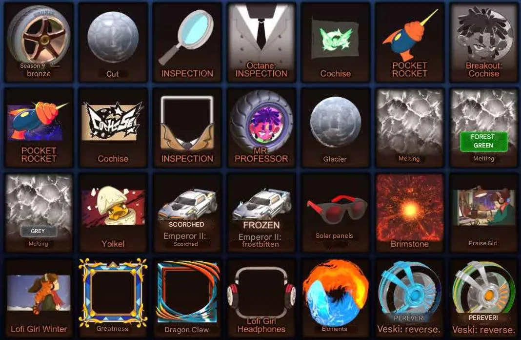 STOCK954 //Tw Octane & TW Honda Civic R, x2 Fennec, Emperor Set, Dominus Snowflakes, Circle of Thorns (K)