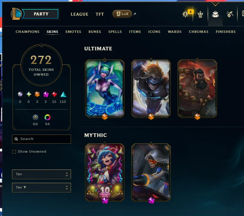 👑(EUW)PLA4 97LP (SUPER HIGH ELO) 🚀272 SKIN