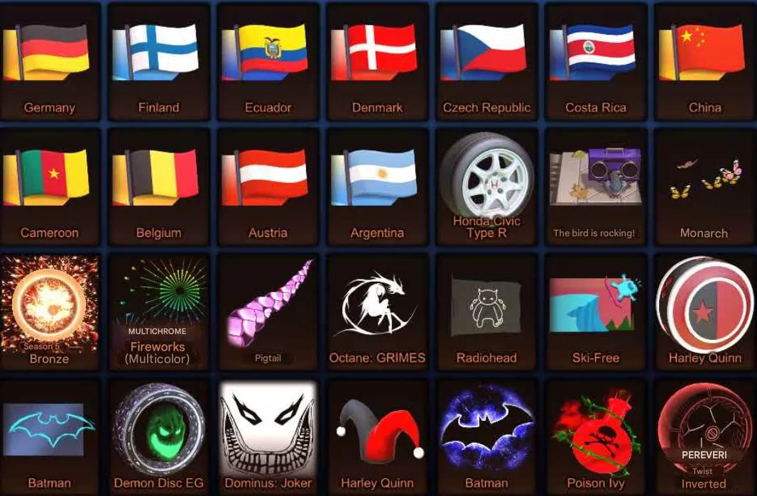 RL983 //Skyline, Fennec, Honda Civic Type R, Nissan Fairlady Z, RLCS Crystalline, Lofi Girl Winter, Batman & Harley Quinn (K)