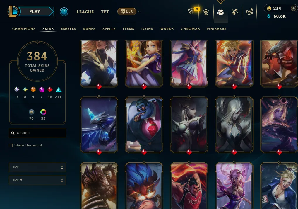 👑(EUW) BRONZE I (100% WR, HIGH ELO) 🚀384 SKIN