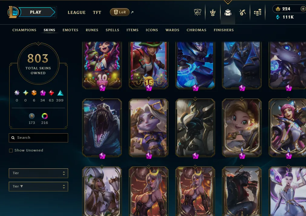 👑(EUW) EMERLAD III (80% WR, SUPER HIGH ELO) 🚀803 SKIN