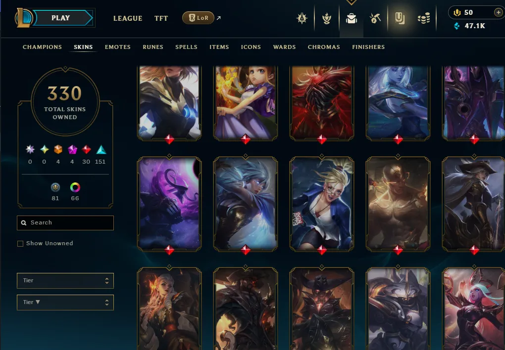 👑(EUW) UNRANKED (SUPER HIGH ELO) 🚀330 SKIN