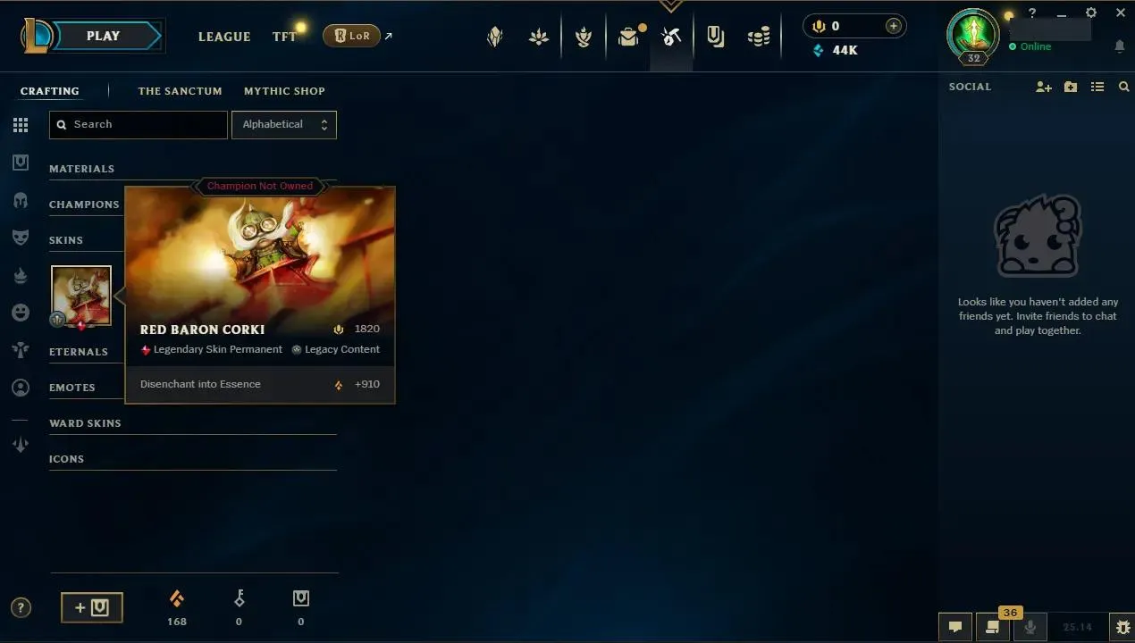 ✨ EUW ⭐ Handlevel  ✨ WR: 78% ⸱ Red Baron Corki & More ⚡ Gold IV (54 LP)  🎨 Skins: 1 ♾️ Lifetime Ownership 📧 Full Email Access 👑 High Quality Riot Account #123