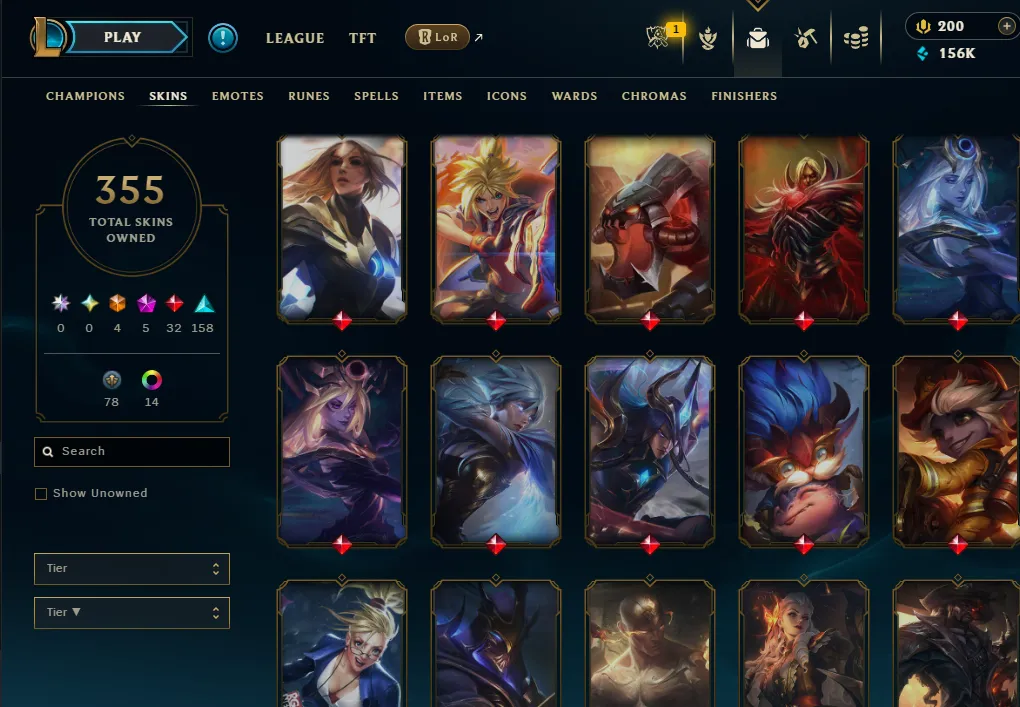 👑(EUW) SILVER II(100% WR, SUPER HIGH ELO) 🚀355 SKIN