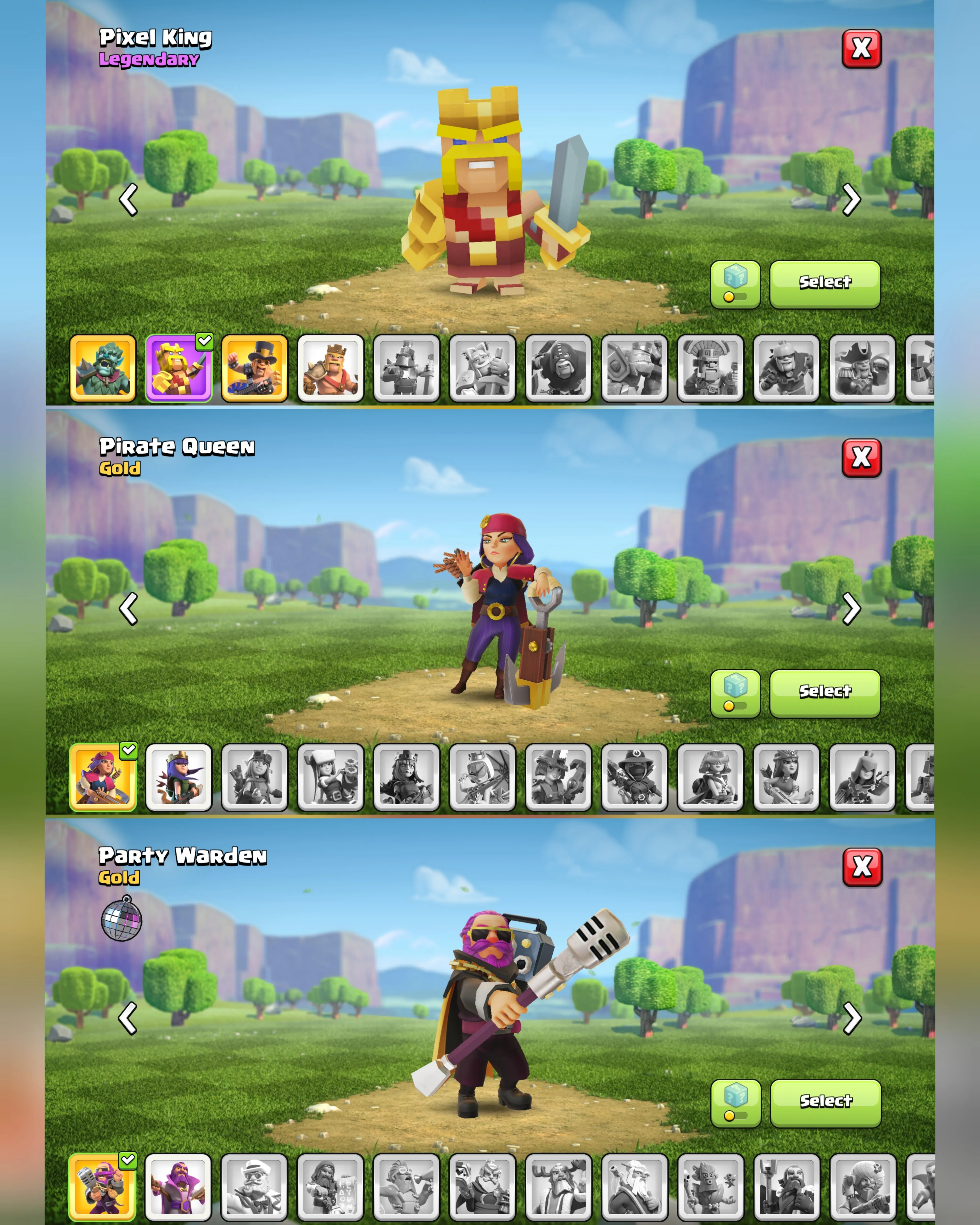 C041 TH12 - XP144 - 4,774 GEMS - CN 500 GEMS - BK50 SKIN3 GG1 - AQ60 SKIN PIRATE QUEEN FA17 - GW22 SKIN PARTY WARDEN - BM18